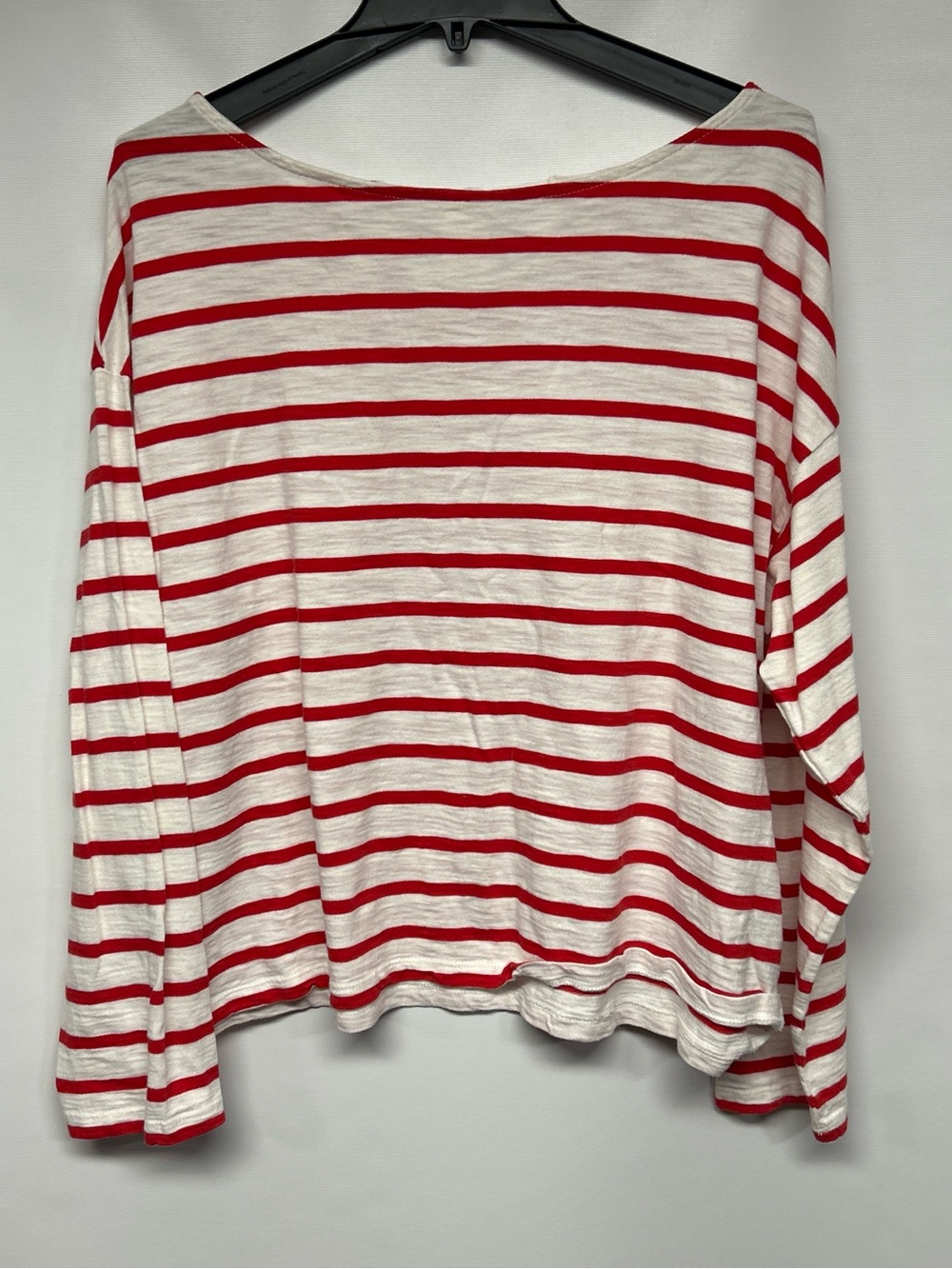 Levi's Red and White Striped Long Sleeve Boatneck Top